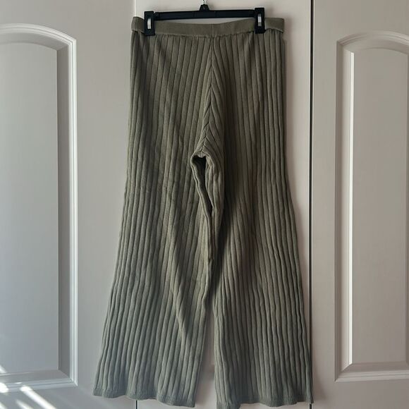 Haven Well Within Cotton Wide Leg Rib Knit Pants Size Large - Picture 4 of 4